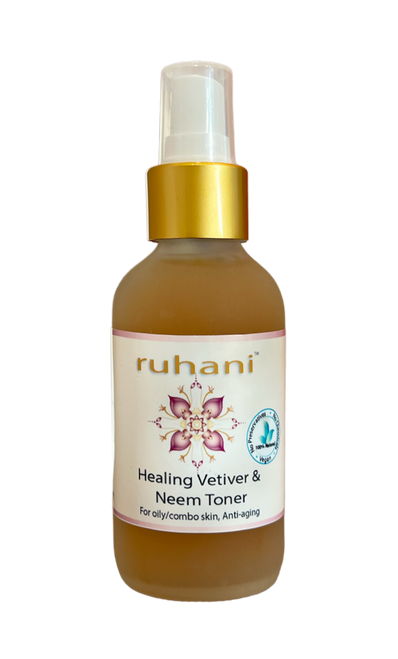 Ruhani Healing Vetiver and Neem Toner for clear and healthy skin.