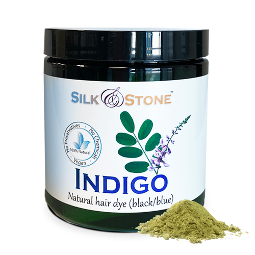Silk & Stone 100% Natural Indigo (indigofera tinctoria) Powder- Blue to Brownish-Black Hair Dye