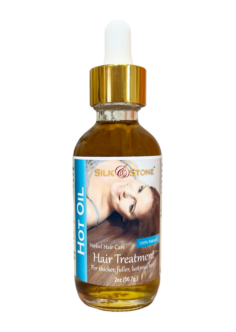 Silk & Stone 100% Natural and Botanical Hot Oil Hair Treatment- 2oz. Dropper Bottle